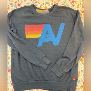 Aviator Nation Gray Sweatshirt with Gold Accent